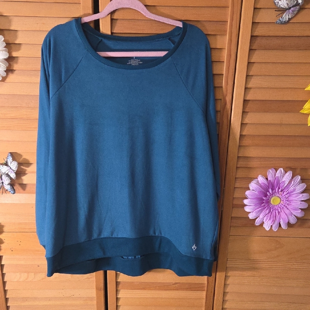 torrid Teal Raglan Pullover Sweatshirt